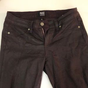 Paige aubergine coated jeans